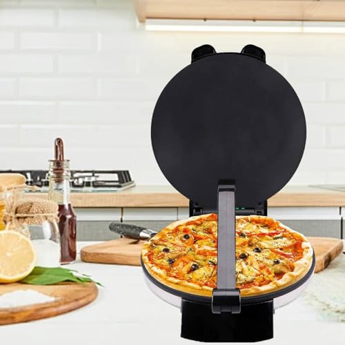 10in Roti Maker, Roti Maker Machine, Electric Tortilla Press Maker, Knob Temperature Control Anti Stick Roti Maker Machine with Stainless Steel Cover