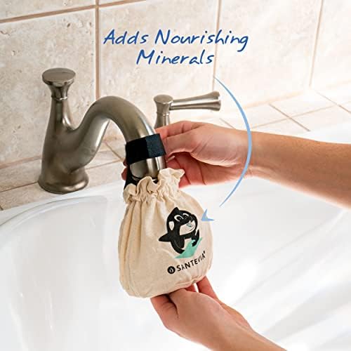 Organic Cotton Bath Faucet Filter by Santevia – Sensitive Skin Bathtub Water Purifier with Nourishing Minerals for Hair & Skin – Chlorine Filter | Made in Canada — view 5