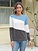 Minetom Women's Color Block Tops Casual Long Sleeve Tunic Round Neck Pullover Shirts