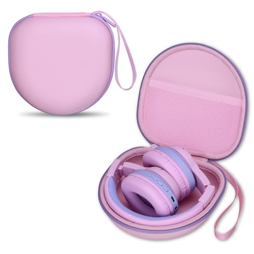 Image of Headphone Headset Case for JLab JBuds Lux ANC /Beats /JBL /TOZO /BERIBES /Picun /KVIDIO Noise Cancelling Over-Ear Foldable Headphone, Pink+Green Edge