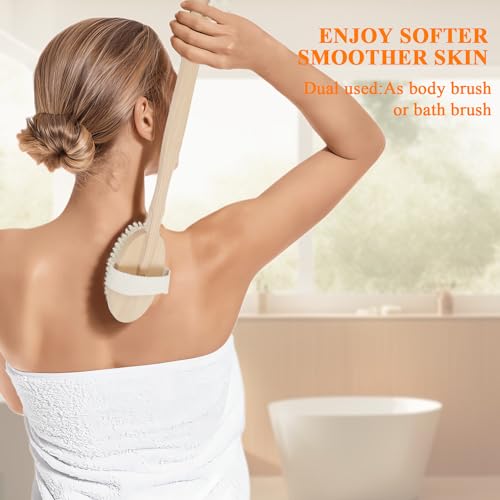 Samebuteco B-05 Dry Brushing Body Brush Set Wood Long Handle thumb #1