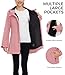 wantdo Soft Shell Jacket Women Windproof Jacket Rain Jacket Womens Waterproof with Hood (Pink,M)