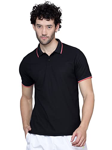 Image of Shiv Naresh Men's Polyester Regular Fit Polo T-Shirt