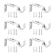 6 Stück Gardinenstange Halterung, Metall Gardinen Halterung, Verstellbare Gardinenstangenhalter mit Schrauben, Wandhalterung Curtain Rod Holder für Hause Büro (weiß)