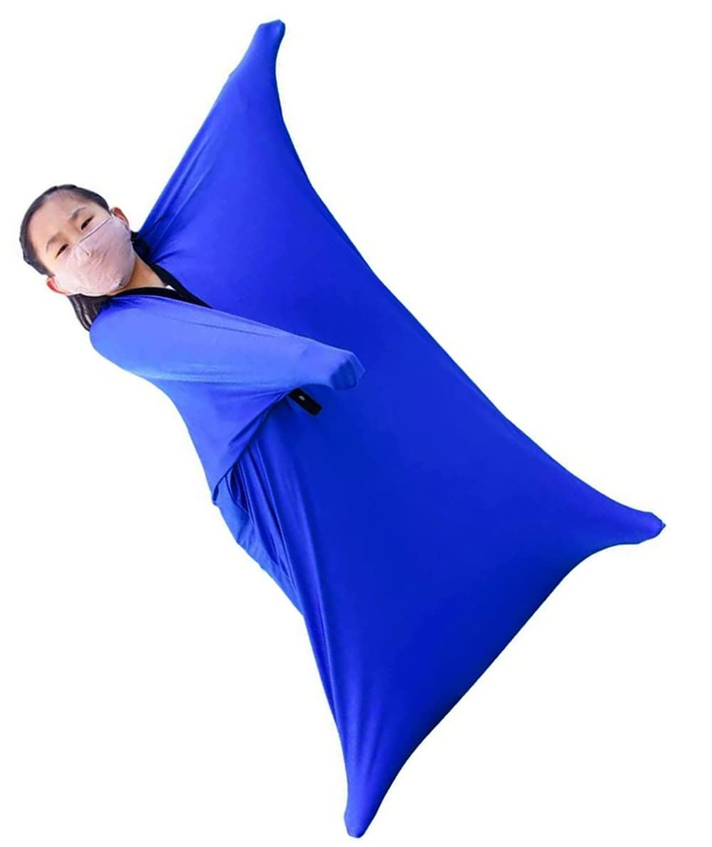 Kangxysq Boys Dark Blue Sensory Body Sock Full-Body Wrap To Relieve Stress Stretchy Breathable Cozy Sensory Sack For And Girls (Color : Size : M/Medium)