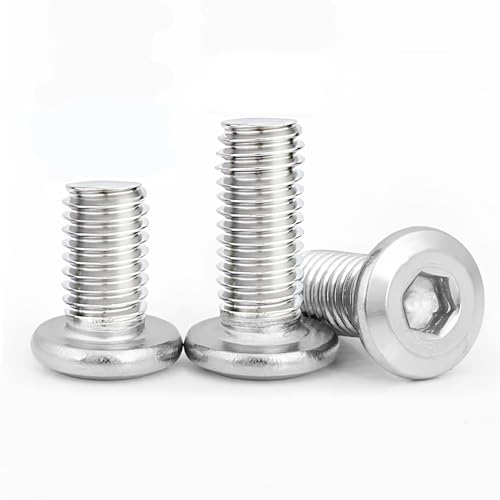 75Pcs M5x6mm Flat Head Screws Bolts, M5 Flat Head Socket Cap Screw, M5-0.8x6mm Bolt, Furniture Screws,Stainless Steel Bolts,Fully Thread, Allen Hex Drive, Bright Finish