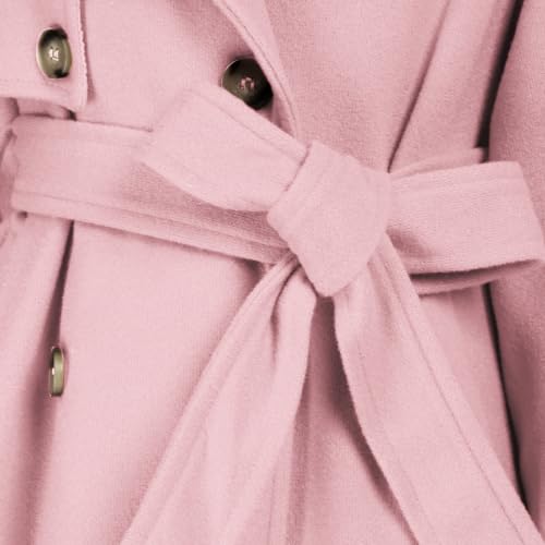 Image of GRACE KARIN Girls Dress Coat Lapel Wool Blend Long Winter Jackets with Pockets Belt 6-16Y