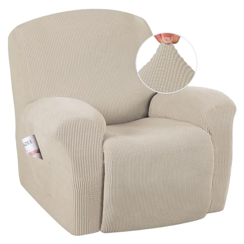 Image of H.VERSAILTEX Super Stretch Recliner Cover Recliner Couch Covers Recliner Chair Cover Form Fitted Non Slip Reclining Slipcovers for Standard Large Recliner, Soft Thick (1 Pack, Island Fossi)