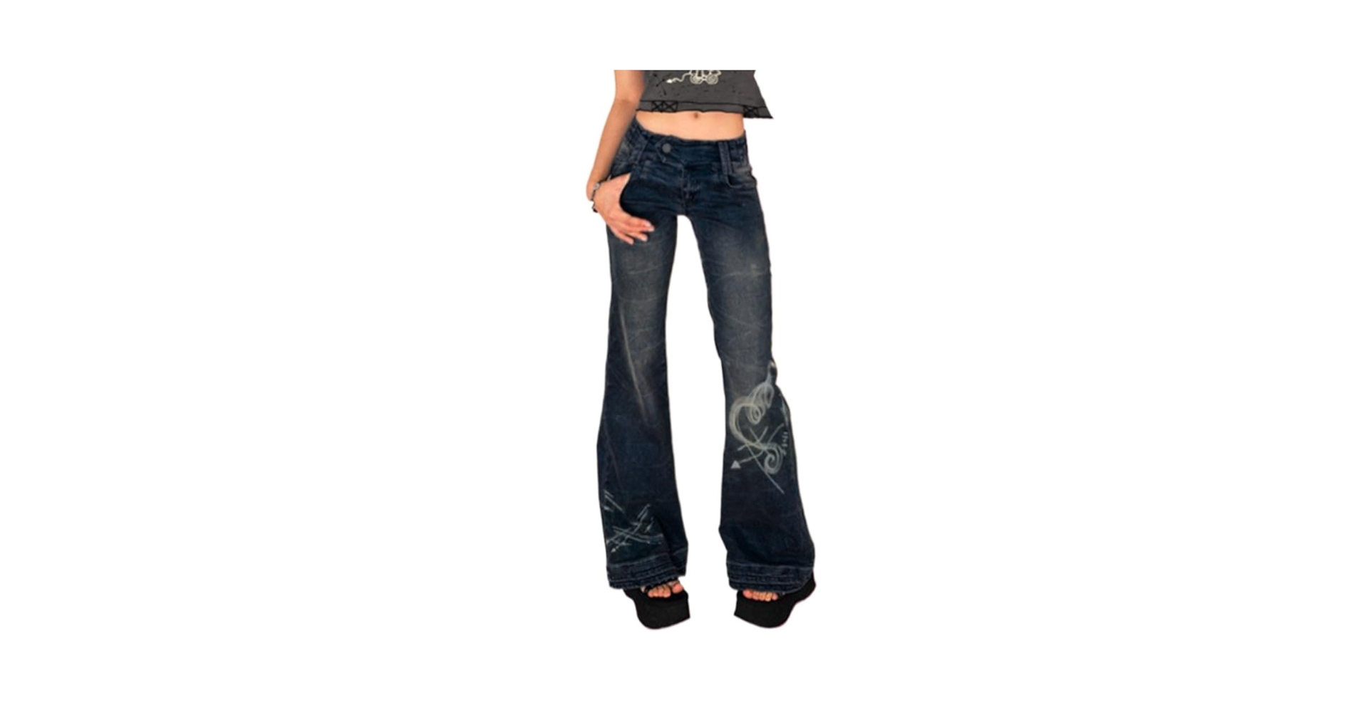 パンツ 2000's goa custom flare jeans y2k grunge Y2K Flared Retro Jeans – Vintage Grunge Bell Bottoms – The Feelz