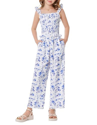 GRACE KARIN Girls Floral Jumpsuit (Ages 7-14)