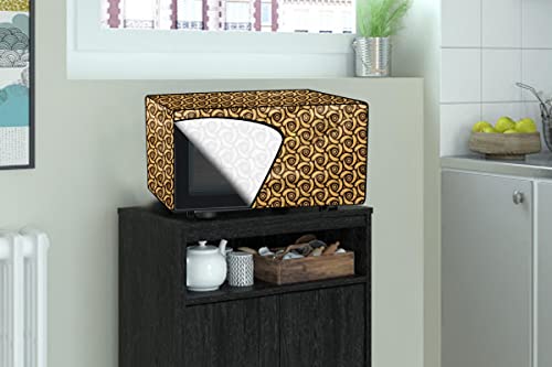 Image of Stylista PVC Microwave Oven Cover for Panasonic 20 L Solo NN-ST266BFDG, Packed Pattern Yellow