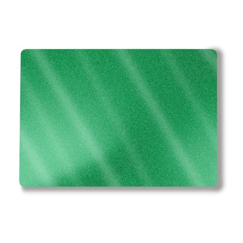 Image of Glossy Glitter Laptop Skin Compatible with Surface Laptop 7 15 inch (2024) - Solid Green - Premium 3M Vinyl Protective Wrap Decal Cover - Easy to Apply | Crafted in The USA by MightySkins