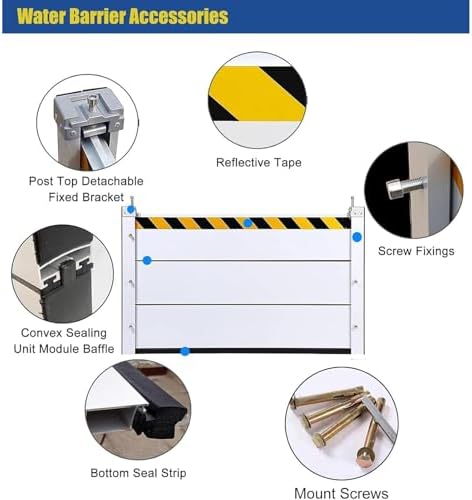Reusable Aluminum Flood Barriers for Home - Outdoor Water Barriers for Garage Doors & Basements - 120x60cm Flood Control Solutions for Effective Water Protection
