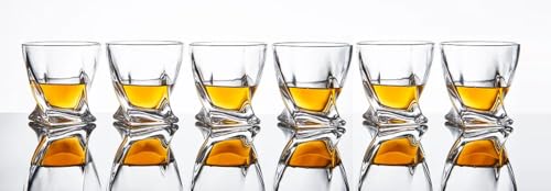 Image of VILON Premium Shot Glasses Set of 6 Heavy Base Vodka & Tequila Shot Crystal Transparent Glass (TIME Shot Glass 50ML)