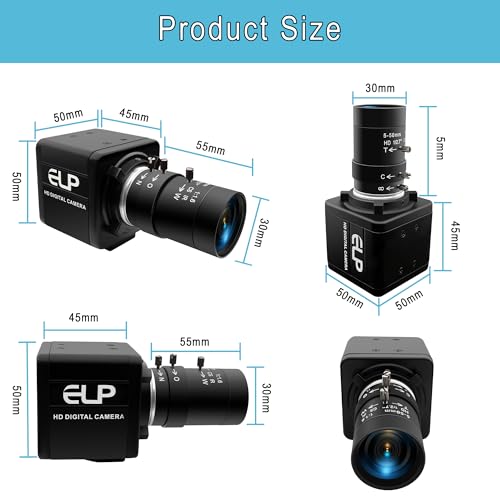 Caméra USB industrielle 8 MP avec zoom optique 10x et objectif varifocal