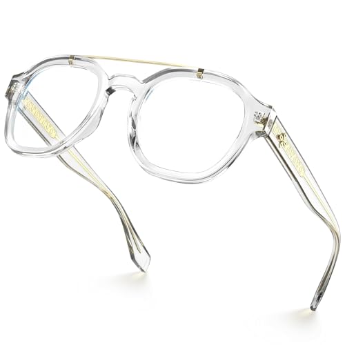 Image of VISOONE Retro Round Anti Eyestrain Metal Medium Eyewear Blue Light Blocking Glasses for Computer Gaming Women Man SANFORD