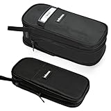 YOKUMA ペンケース 筆箱 大容量 おしゃれ シンプル 小学生 大人 中学生 高校生 大学生 男の子 女の子 子供用 ふでばこ 多機能 (ブラック)