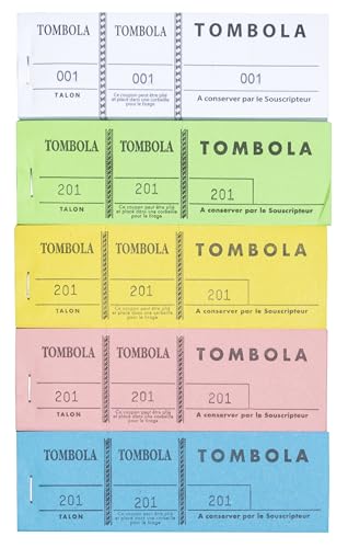 Blocs Tombola 3 Volets Exacompta 96500E | Carton de 100 Carnets Couleurs Assorties