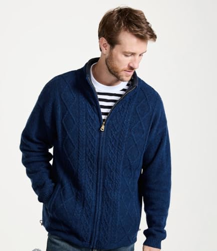 Men's Irish Wool Sweater, Full Zip, Front Pockets, Lined Interior, Gray2