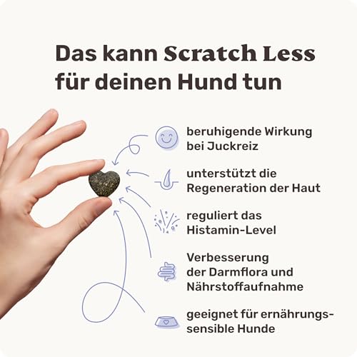 7-in-1 Hanföl-Leckerli für Hunde - Scratch Less 120 Snacks (350g) von mammaly - mit Zink, Bierhefe, PEA - kann Deinem Hund bei saisonalen & ganzjährigen Allergien und Juckreiz unterst.