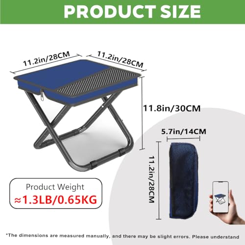 Image of Portable Ultralight Travel Stool Camping Chair Fishing Stool - Gray Carbon Steel and Keychain, Handbag Style Pocket Foldable