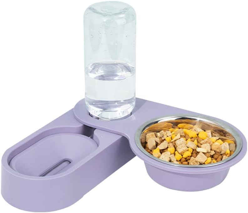 Cat Bowl Dog Food Bowl Automatic Cat Drink Fountain Double Bowls Puppy Kitten Feeding Bowl Pet Bowl Home Corner Pet Supplies,Green,255cm