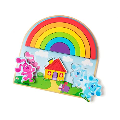 Image of Melissa & Doug Blue's Clues & You! Wooden Rainbow Stacking Puzzle (9 Pieces)