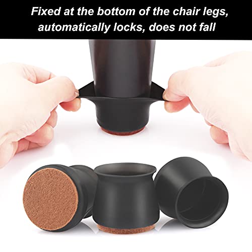 Image of Chair Leg Protectors for Hardwood Floors, 16 Pcs Chair Leg Floor Protectors with Silicone Felt Furniture Pads Non-Slip, Free Moving Table Leg Covers, Stool Leg Protectors Caps, Fit:1.18-1.65 Inch