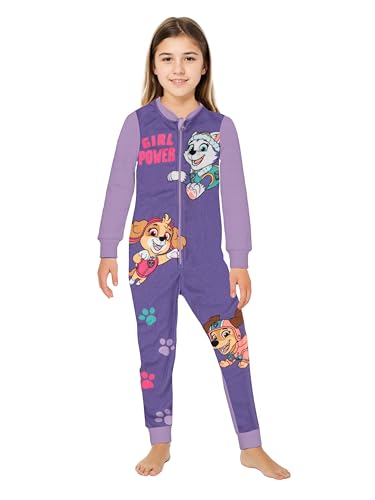 Paw Patrol Jumpsuit für Mädchen - Overall Kinder Pyjama Schlafanzug Langarm Lila (DE/NL/SE/PL, Numerisch, 98, 104, Regular, Lila)