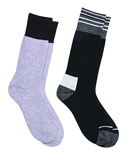 Hanes Men's Warmest Crew Outdoor X-Temp Moisture Wicking Wool Blend Crew Socks, 2-Pair Pack2