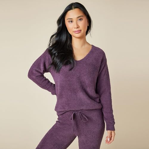 Softies Ultra-Soft Solid Marshmallow V-Neck Lounge Set for Women2