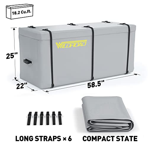 Wildroad Hitch Mount Cargo Carrier Basket 500 Lbs Folding Vehicle Cargo Baskets 60" X 25" X 13.8" Fits 2" Receiver With Waterproof Cargo Carrier Bag And Hitch Tightener Fastener #TOP2