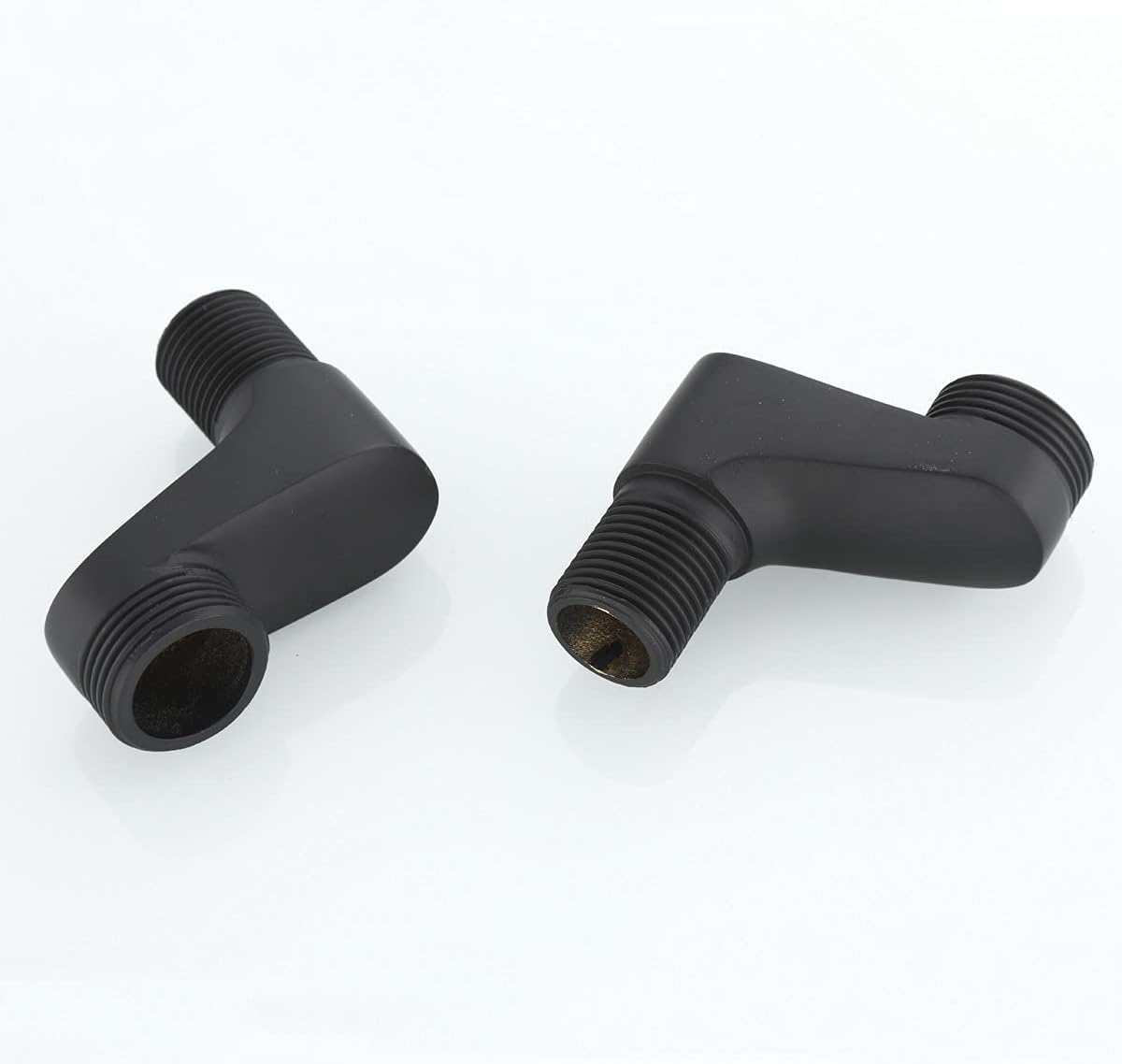 Solid Brass Bathtub Wall Mount Shower Faucet Claw Foot Adjustable Swing Arm 3-3/8" Adapter Replacement Part (Black)