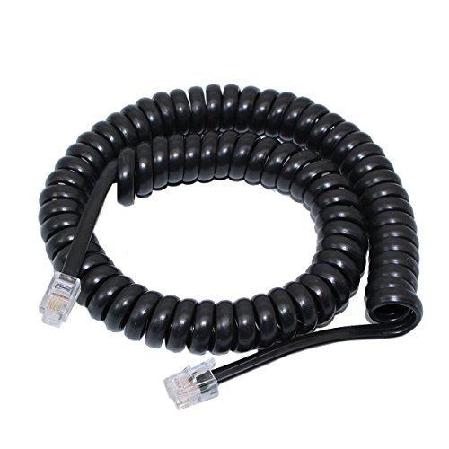 Telephone Handset Cord, Telephone Spiral Cable 10FT,Black