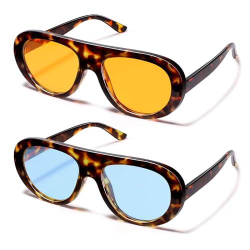 Image of VANLINKER Oversized Retro Aviator Sunglasses for Women Men Chic 70s Vintage Style Trendy 2026 Chunky Sun Glasses VL9865