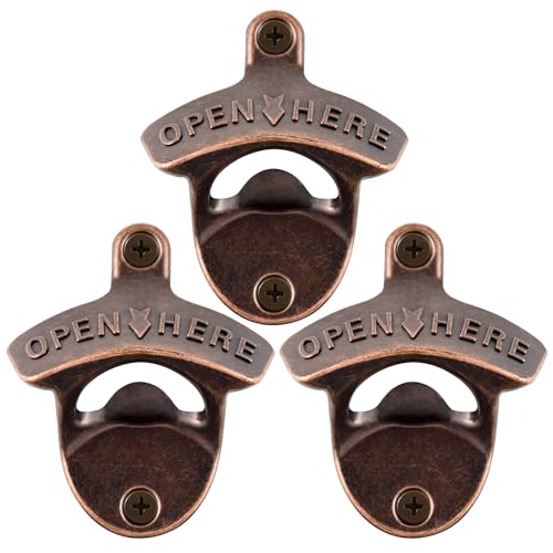Jumiok Vintage Beer Bottle Opener Wall Mounted Stainless Pack of 3