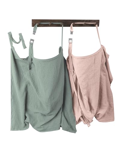 Image of LALAHOME Nursing Cover Up for Breastfeeding - 2 Pack Quick Magnetic Closure Breastfeeding Cover Up for Mom with 100% Cotton Muslin | Nursing Clothes for Breastfeeding | Breastfeeding Essentials