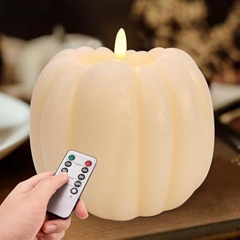 MOREDOTS Flickering Flameless Pumpkin Candle Cover