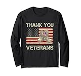 Thank You Veterans Combat Boots Veteran Day American Flag Long Sleeve T-Shirt