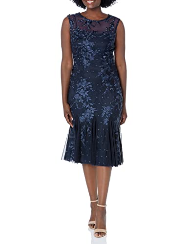 Image of Alex Evenings Women's Short Embroidered Cocktail Dress, Wedding Guest (Petite and Regular Sizes)