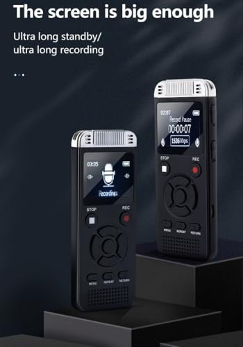 Image of Professional Noise Reduction Digital Voice Recorder, 32GB Storage, MP3 /WAV Recording, Voice Activation, 80 Hours Battery Life, LCD Screen, USB Flash Drive & Call Recording