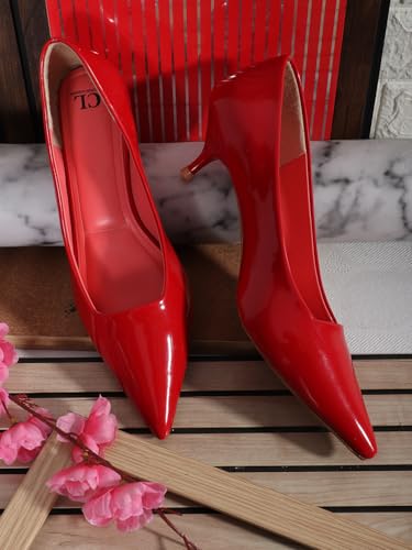 Image of Carlton London Women Comfortable Stiletto Heel Pointed Toe Slip On Fashion Shoes for Daily use, Office use, Casual use