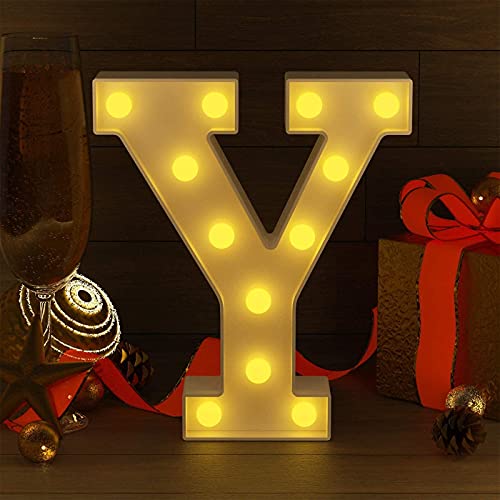 Image of Marquee Y Alphabet Shaped LED Light Lamp for Decoration Decore Walls Hanging Birthday Party Wedding (Y)