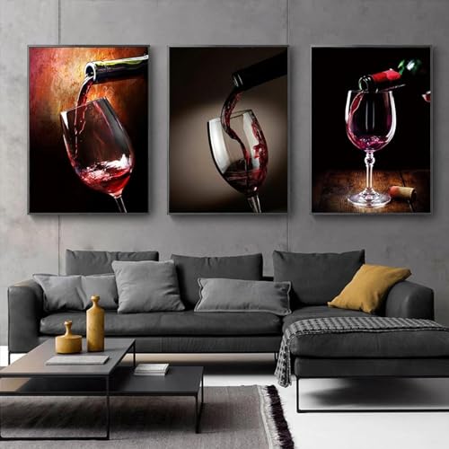 Toile de vin rouge pour habiller un grand mur vide de salon