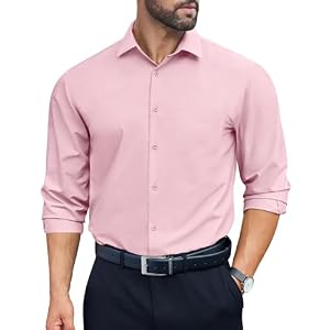 COOFANDY Mens Dress Shirts Long Sleeve Wrinkle Free Button Down Shirts Formal Business Shirt