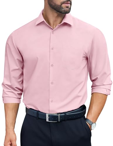 COOFANDY Mens Dress Shirts Long Sleeve Wrinkle Free Button Down Shirts Formal Business Shirt
