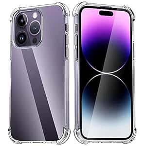 Melomon Transparant hoesje voor iPhone 14 Pro Max, [luchtkussenbescherming] Transparante harde achterkant, schokbestendige TPU-bumper, krasbestendig, slim fit hoes, voor iPhone 14 Pro Max 6,7 inch