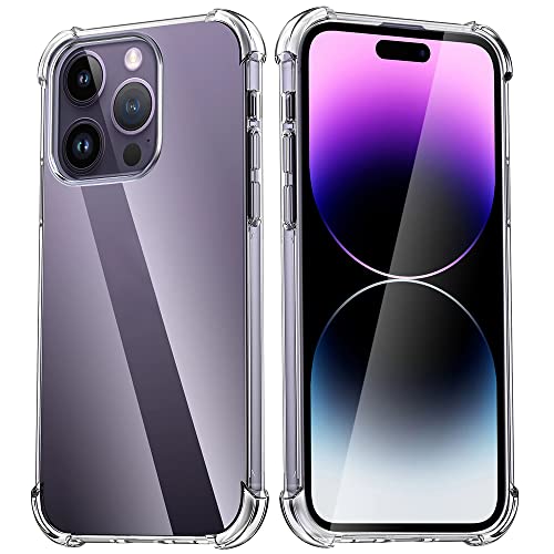 Melomon Funda para iPhone 14 Pro MAX, Carcasa Protectora Antigolpes Transparente con Parachoques de TPU Suave Flexible [Slim Delgada] Anti-Choques Compatible para iPhone 14 Pro MAX 6,7” - Clara