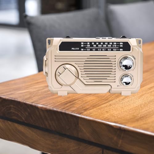 Radio Solar con Manivela para Camping y Senderismo Altavoz Bluetooth Impermeable con Linterna 6