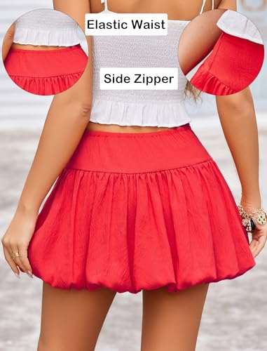 Mini jupe bohème taille haute Avidlove au volume plissé unique